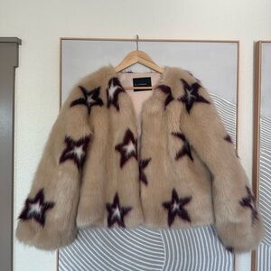 Olivaceous Cream and Purple Star Teddy Jacket